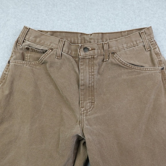 Dickies Relaxed Fit Carpenter Pants Mens 33x32 Brown Cotton Canvas Utility Work - Picture 3 of 9